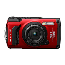 OM SYSTEM Tough TG-7 Red Digital Camera, 12MP, Waterproof, Shockproof, Underwater and Macro Shooting Modes, high speed image sensor, 4K Video, 4x-wid