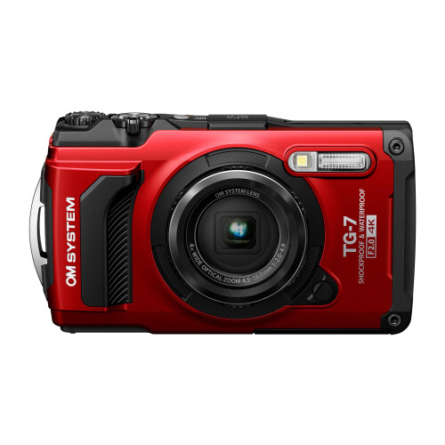 OM SYSTEM Tough TG-7 Digital Camera 12MP Red Waterproof 4K Video