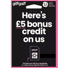 pickpiff Giffgaff O2 4G SIM Card - Unlimited Calls, Text in UK, 5 Bonus Credit When Topup 10 First Time, No Cntract, Monthly Rolling & Pay as you Go