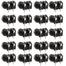 RUNCCI-YUN 20pcs PCB Panel Mount 4 Pin 1/4" 6.35mm TS Female Socket Mono Headphone Jack, 6,35mm 1/4 inch Solder Audio Socket