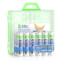 EBL Lithium AA Batteries, 1.5V High Power 3700mAh 12 Pack Family Size (Non-Rechargeable), for Blink Camera, Smart Lock in Winter