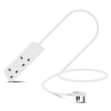 Eagle Two Gang Mains Power 13A Extension Socket to 13A UK Plug Lead Cable, British Standards BS1363 0.5m