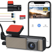 EYPINS Dash Cam Front and Rear - 2K Front Dashcam 160 Recording Angle, 1080P Rear Car Camera with 32GB SD Card, Wifi/APP Control, 24-Hour Parking Mo