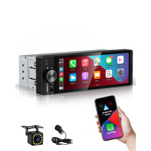 ESSGOO Single Din Car Stereo with Wireless Carplay and Android Auto, 6.36 inch HD IPS bildschirm Auto Display Bluetooth Head Unit Stereo with Reverse