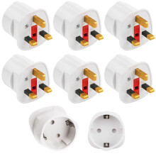 Europe to Uk Plug Adaptor 6 Pack Plug Travel Adapter 2 Pin to 3 Pin Type C G Adaptor for Electronic Devices for European Euro Germany France Italy Sp