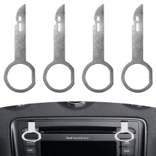 4 Pcs Radio Removal Tool Keys, Radios/DVD/CD Release Key Extraction Tools, Stainless Steel Pin Stereo Adapter Disassembly Tool, Universal Media Playe