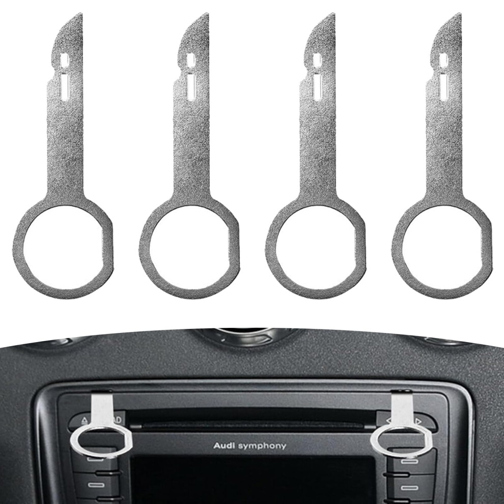 4 Pcs Radio Removal Tool Keys, Radios/Dvd/Cd Release Key Extraction Tools, Stainless Steel Pin Stereo Adapter Disassembly Tool, Universal Media Playe 36121182