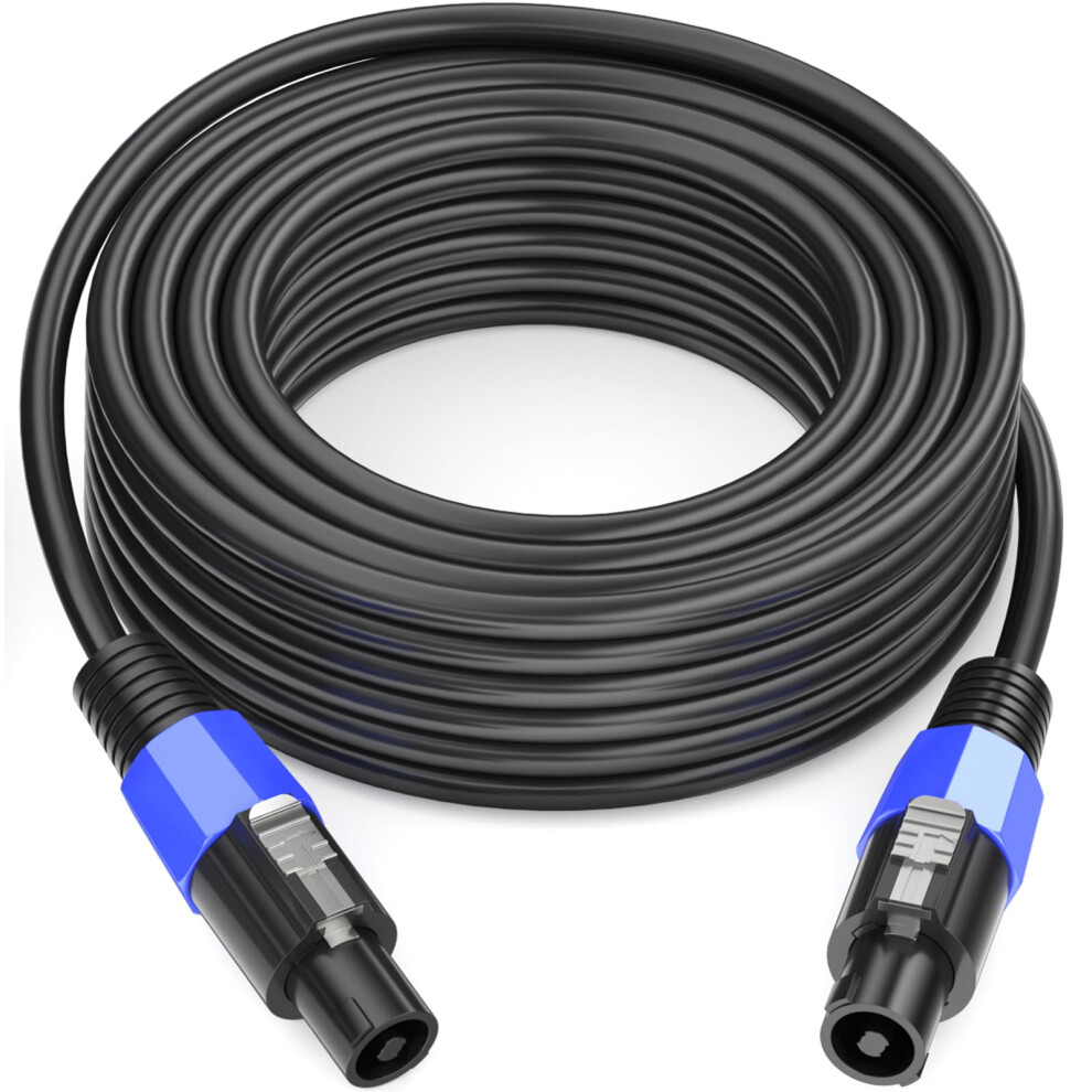 Jumwa 40M Speakon To Speakon Cables With Twist Lock Male To Male 15Awg 2 Wires Speaker Cables For Dj/Pa Heavy Duty Audio Amplifier 40223636