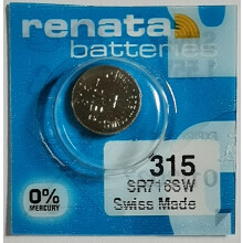 Watch battery for Renata 315.