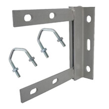 Auline 6" x 6" Painted Wall TV Aerial Mast Pole Mounting Bracket with 2 x V Bolts