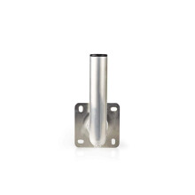 Nedis Satellite Wall Mount, L-Shaped Aluminium Bracket with Blanking Cap, Galvanised for Outdoor Use - 50mm Tube Diameter, 150 x 150mm Base, 250mm Wa