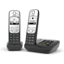 Gigaset A690A Easy to use Cordless DECT Home Telephone with Answering Machine, Speakerphone,Nuisance call block, home office. Single Handset, Silver/