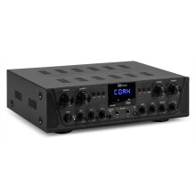 Power Dynamics PV240BT 4-Zone HiFi Stereo Amplifier with Bluetooth 4.2, MP3 USB/SD/FM, AUX/RCA Inputs, Optical, 4x 100W Output, Multiroom Speaker Con