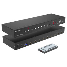 4K@60Hz HDMI Switch 8 Ports, MT-VIKI 8x1 4K HDMI Switcher 8 in 1 out Console IR Remote + RS232 + Rack Ears Support HDR HDCP2.2 + 4:4:4 Auto Scan Swit
