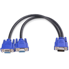 TB VGA Splitter Cable Converter Adapter Dual VGA Monitor Y Cable 1 Male to 2 Female Adapter Converter Video Cable for Screen Duplication Dual Screen