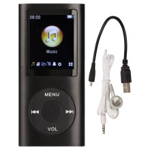 MP3 Player 64GB Portable With 1.8 Inch LCD Screen for Music - Multifunctional for Students and Kids (Black)