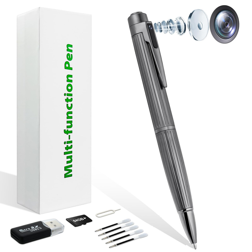 Otadug Spy Camera Pen, 64Gb 1080P Hidden Camera Secret Camera With Motion Monitoring, Video And Audio Recording White 94021691