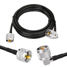 Superbat PL259 RG58 CB Patch Lead 3m 50ohm UHF Male to Male Right Angle Ham Radio HF Coax Cable for HF VHF CB Radio, SWR Meter, Scanner, Antenna Anal