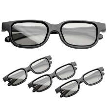 4Pcs 3D Glasses for Cinema, Black Universal 3D Glasses Passive 3D Glasses 3D TV Glasses 3D Sunglasses for Childrens Adults Home Cinema Theater TV Gam