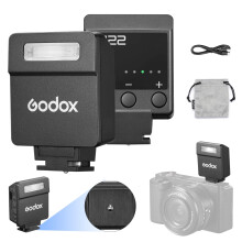 Godox iM22 Camera Flash Mini Flash with 470mAh Battery 440 Full-Power Flash 5 Levels for Sony zve10,zv1 etc, Canon, Nikon,Fuji, Olympus Cameras
