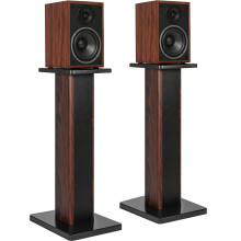 FREEAMG 80CM(32 Inch) Wood Grain Speaker Stands, Universal Floor Speaker Stands Set of 2 with Sand Filling Tuning Function, Surround Sound Speaker St
