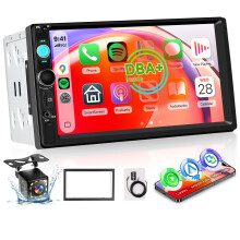 DAB Double Din Car Stereo with Apple Carplay Wireless Android Auto, Hodozzy 7" HD IPS Touchscreen 2 Din Car Radio with Bluetooth 5.2 EQ FM SWC Revers