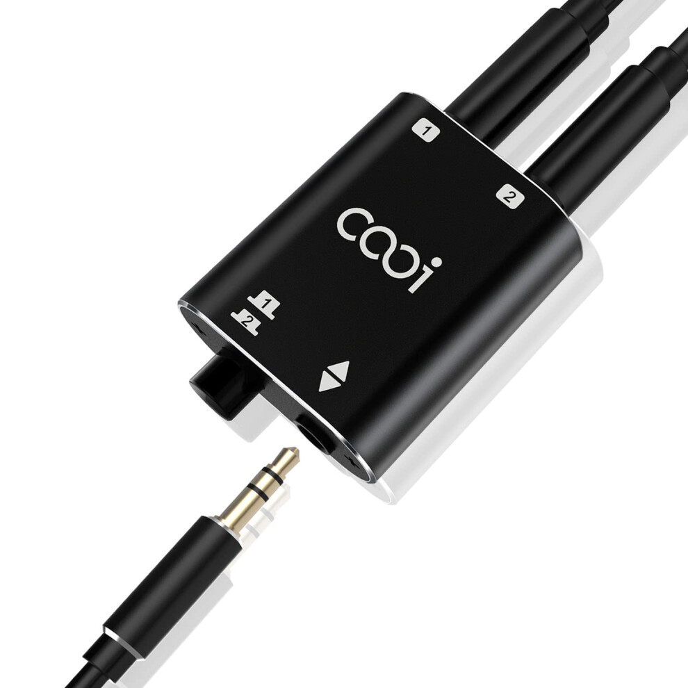 Cooidea 3.5Mm Stereo Audio Switcher - Support 1 In 2 Out Or 2 In 1 Out With Audio Cable, 2 Port Aux Speaker Selector For Pc, Phone, Laptop, Headphone 40568768