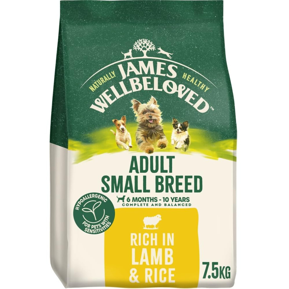 James Wellbeloved Dog Adult Hypoallergenic Dry Food Small Breed Lamb And Rice 7.5 Kg