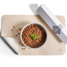 ne&no? Feeding Bowl Mat 50 x 30 cm for Cats and Small Dogs Non-Slip & Water-Repellent Vegan Leather Bowl Mat Cats Feeding Mat Dog