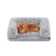 Feandrea FluffyHug Dog Bed, Medium Dog Sofa Bed for Miniature and Small Dogs, Egg Crate Foam Pet Bed with Removable Washable Cover, 76 x 58 x 19 cm,