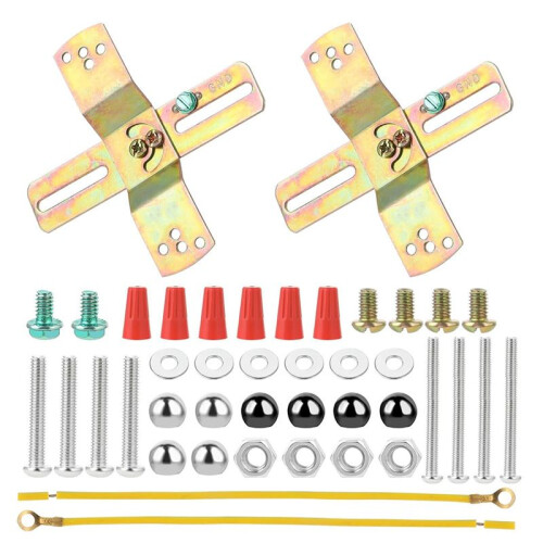 2 Sets Light Fixture Mounting Bracket,4 Inch -Shaped Mount Bracket Light Crossbar Bracket with Screws