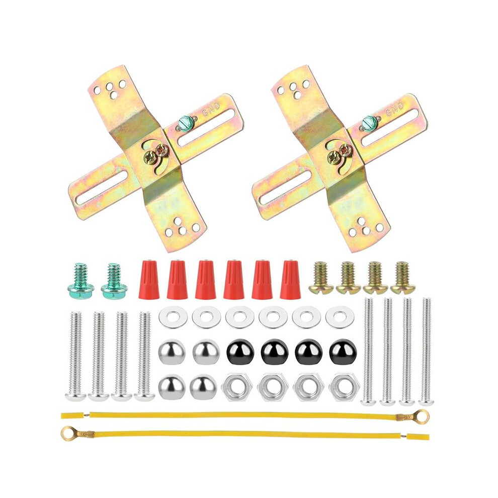 2 Sets Light Fixture Mounting Bracket,4 Inch -Shaped Mount Bracket Light Crossbar Bracket With Screws 4711352143173