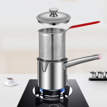 1.8L Deep Fryer Pot, Small Fryer Pot, Multipurpose Stainless Steel Baskets, Deep Fryer, Cooking Pot for Home