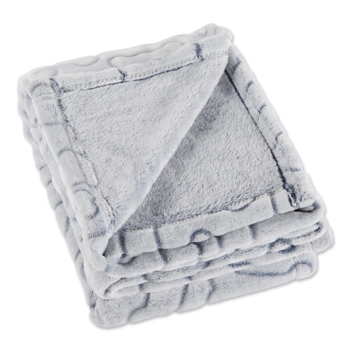 Bone Dry Embossed Bone Print Pet Blanket, 36x48, Gray 2