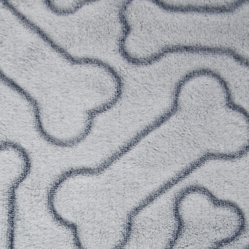 Bone Dry Embossed Bone Print Pet Blanket, 36x48, Gray 1
