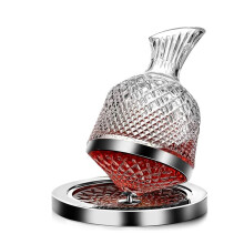 Decantador de Vino Tinto 50oz/1500ml, Decantador de Jarra de Vino Hecho de Cristal Sin Plomo, Decantadores Giratorios de 360 para Whisky
