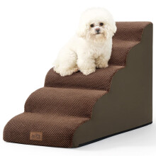 COZY KISS Dog Stairs for High Bed 22.6" H, Small Pet Steps with Leakproof Cover, High Density Foam Cat Ramp for Bed, Car or Couch, Lightweight,