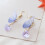 Orecchini pendenti a forma di farfalla e cuore per donna, colore viola 1