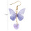 Orecchini pendenti a forma di farfalla e cuore per donna, colore viola 7