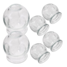 6-teiliges Schröpfglas-Set für den Heimgebrauch, Körper- und Gesichtsmassagebecher, transparente Glasgefäße für Feuerschröpfen,