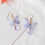 Orecchini pendenti a forma di farfalla e cuore per donna, colore viola 4