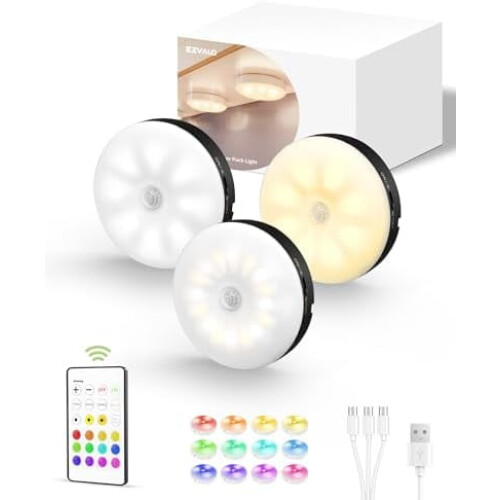 Επαναφορτιζόμενο φωτιστικό RGB+λευκό, 12 χρώματα και 3 λευκές θερμοκρασίες