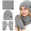 Σετ γαντιών Winter3in1Scarf για άνδρες και γυναίκες, πλεκτό καπέλο με σκούφο, γάντια με 2
