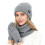 Σετ γαντιών Winter3in1Scarf για άνδρες και γυναίκες, πλεκτό καπέλο με σκούφο, γάντια με 6