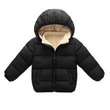 SYNPOS Giacca invernale imbottita con cappuccio in pile per bambini e bambine, taglia 5T