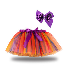 Sciorta Mini Tutu do Chailíní Óga, Damhsa Cóisire Gleoite, Splice, Snáth Glan, Seicíní, Sciorta Tulle, Bogha, Culaith Bioráin Gruaige,