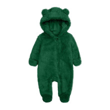 Éadaí Leanbh Faiseanta Unisex Nuabheirthe Buachaillí Cailíní Cluasa Béar Bog Gleoite Geimhridh Jumpsuit Tiubh Te Romper, Méideanna 9-12 Mí