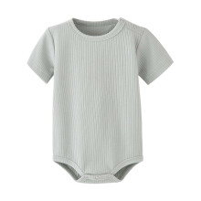 Girls Boys Onesie Summer Soft Solid Color Round Neck Short Sleeve Bodysuit Child Soft Play Wear One-Pieces,Green,0-3 Months