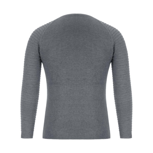 Mens Pullover Shirts Long Sleeve Solid Round Neck Pullover Sweater Slim Fit Bottoming Knit Top,Gray 1