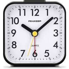 Silent Analog Alarm Clock with Light and Snooze